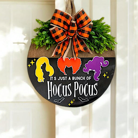 Witchy Halloween Door Sign Hanger, Halloween Decoration, Door Wreath, Hocus Pocus, Witch Vibes, Spooky Season